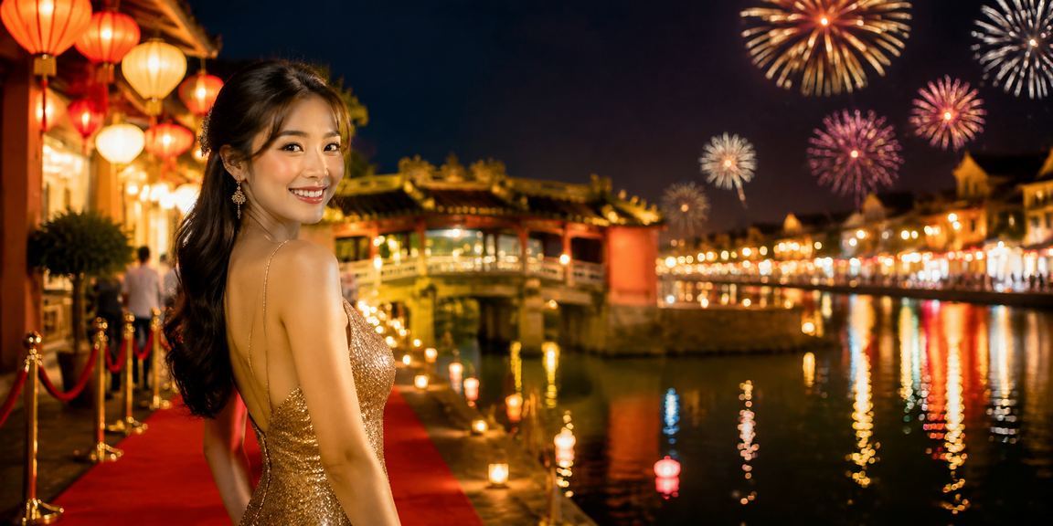 Người chơi tìm hiểu về cá cược tại chợ đêm Hội An với điện thoại trên tay